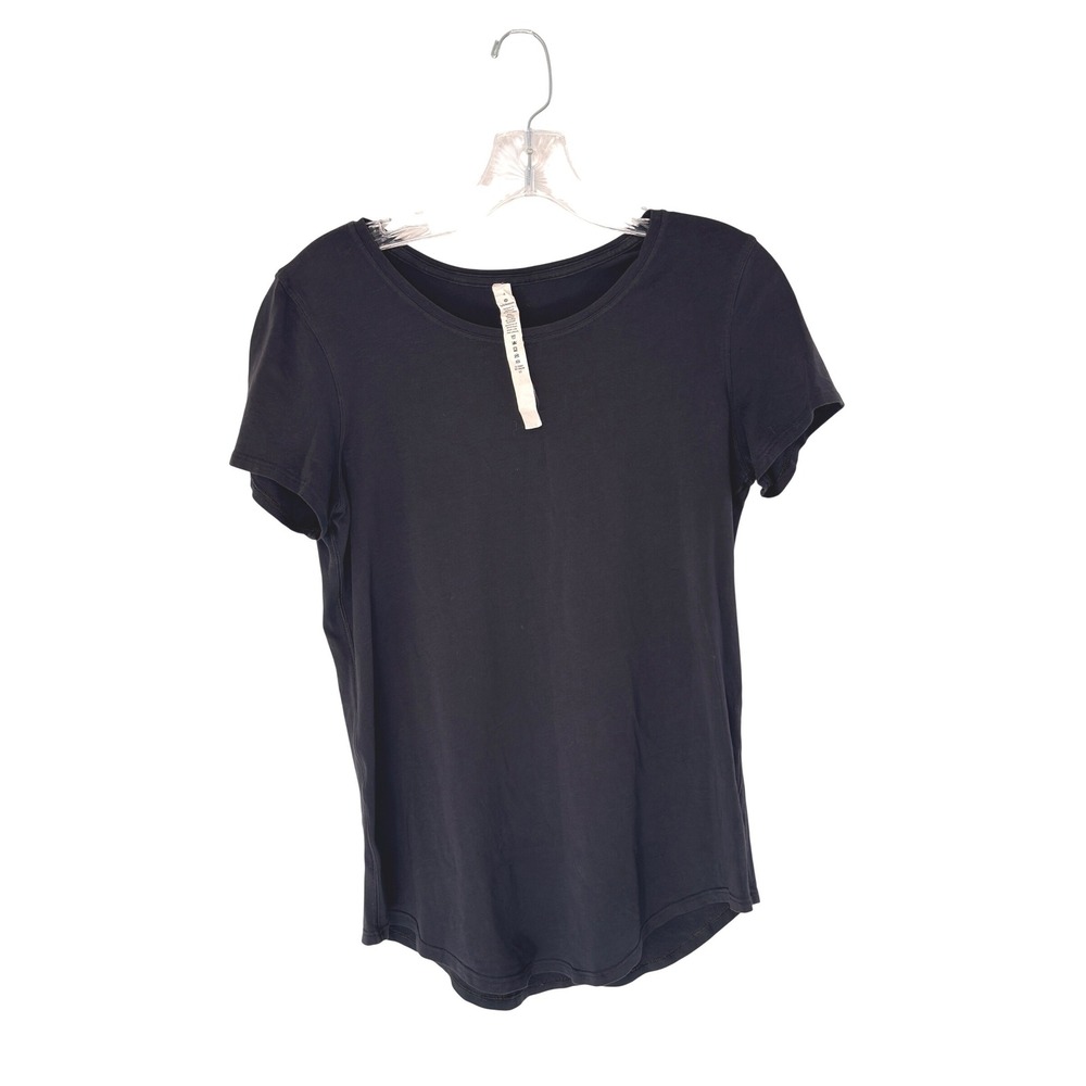 Lululemon T-Shirt Women's Black Short Sleeve Basic Crewneck Workout Gym Size 4